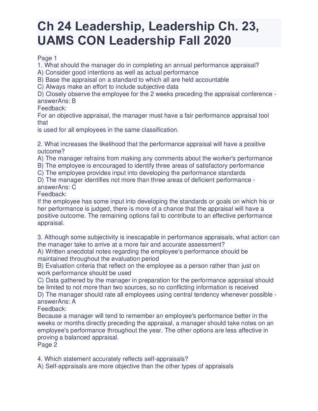 Preview image for Ch 24 Leadership, Leadership Ch. 23, UAMS CON Leadership Fall 2020